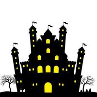 Medieval castle tower. Fairytail house exterior, castle king castle and castle castle with gates. Ancient tower gothic castle or fairy castle cartoon vector isolated icon
