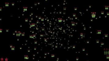 animato particella di revisione valutazione stelle per migliore eccellente Servizi valutazione per soddisfazione su nero sfondo, movimento grafico. video