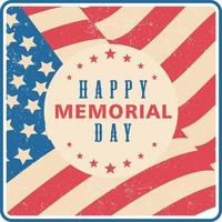 Happy Memorial Day, Remember and Honor greeting card, text with USA flag, modern background vector illustration