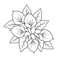 Floral Coloring Pages, Indian style Black And White Floral Coloring Pages, Adult Floral Coloring Pages, Floral Mandala vector