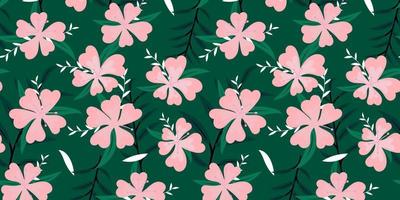 Hawaian style of Nature flower and foliage. Happy design illustration. Chill and fun vibe background pattern. Fill pattern on swatches vector