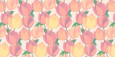 Simple rose flower illustration in seamless pattern. Fill pattern swatches vector