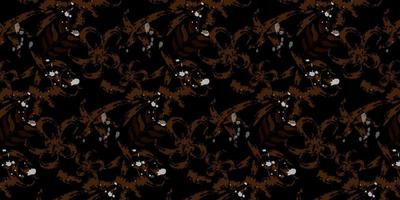 Abstract art floral seamless pattern with grunge style fashion dark theme. Fill pattern on swatches vector