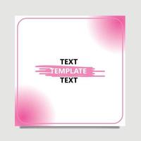 Pink colored social media template with frame line and glowing circle. vector