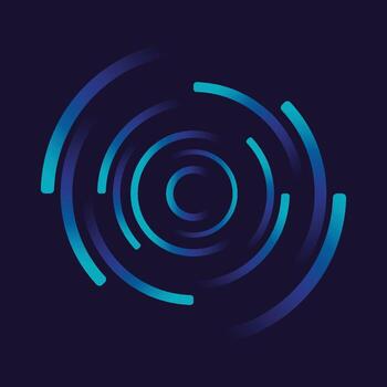 Creative connection icon logo design. Circular network data. Geometric structure dot and line connection. Vector illustration