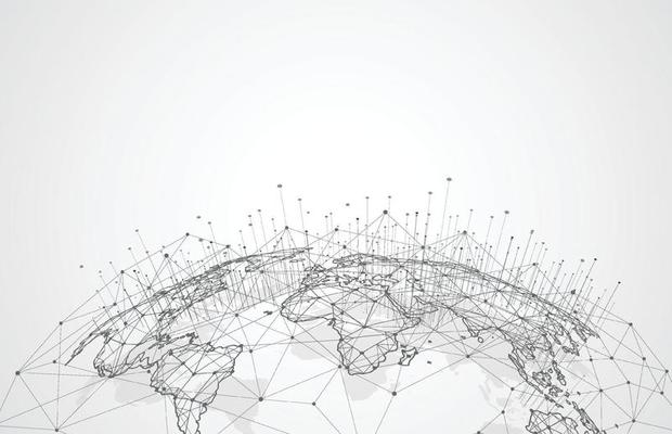 Global network connection. World map point and line composition concept of global business. Vector Illustration