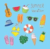 Summer Vacation Icons Vector Set