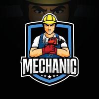 mechanic mascot cartoon character design vector