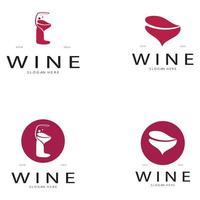 plantilla de diseño de logotipo de vino ilustración vectorial de icono-vector vector