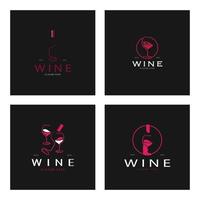 plantilla de diseño de logotipo de vino ilustración vectorial de icono-vector vector