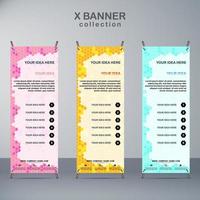 business x banner with hexagonal template vector