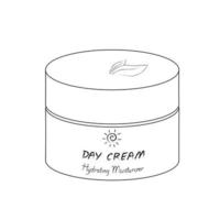 Day cream vector in isometric style. Set of skin care. Skin care black and white vector in doodle style. Skin care items. Skin care products. Cosmetic products. Cosmetic items. EPS 10