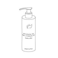 Face cleansing gel vector in isometric style. Set of skin care. Skin care black and white vector in doodle style. Skin care items. Skin care products. Cosmetic products. Cosmetic items. EPS 10