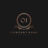 OJ Letter Initial with Royal Luxury Logo Template vector