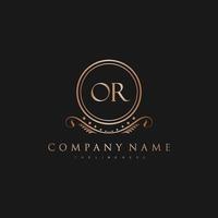 OR Letter Initial with Royal Luxury Logo Template vector