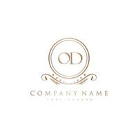 OD Letter Initial with Royal Luxury Logo Template vector