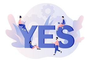 Yes or no consept. Decision making. Modern flat cartoon style. Vector illustration