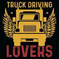 camión conducción o Tuckerman gráficos camiseta diseño vector
