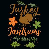 Thanksgiving turkey typography tshirt design vector