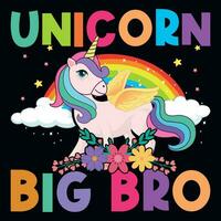 Unicorn big bro graphics tshirt design vector