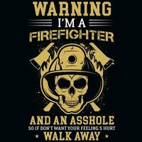 Firefighter graphics tshirt design vector