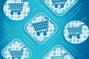 Background with shopping cart icon, sales concept. AI photo