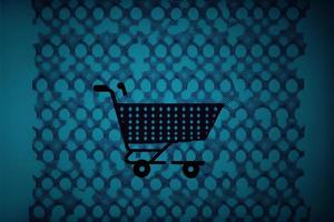 Background with shopping cart icon, sales concept. AI photo