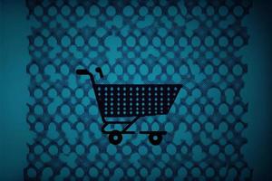 Background with shopping cart icon, sales concept. AI photo