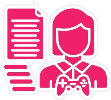 juego guión escritor femal vector icono estilo
