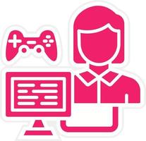 Game Modder Female Vector Icon Style