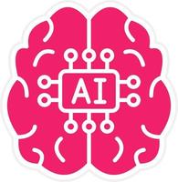 Brain Chip Vector Icon Style