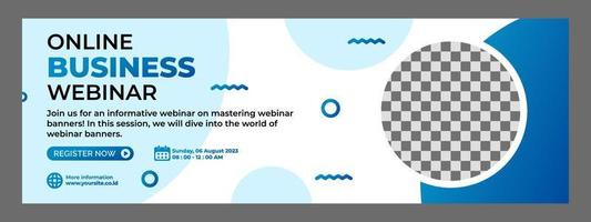 horizontal banner template for business webinars vector