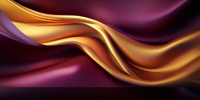 3D Gold Purple Abstract Background Wave photo