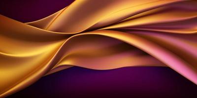 3D Gold Purple Abstract Background Wave photo