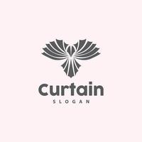 Curtain Logo, Home Interior Simple Design, Furniture Window Curtain Vector, Illustration Symbol Icon vector