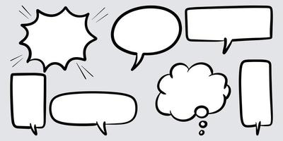 Doodle sketch style of speech bubbles hand drawn illustration. for concept design. vector