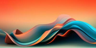 Light Colorful Modern Abstract Wave Gradient Curve Pattern Background photo