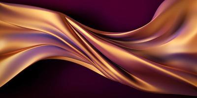 3D Gold Purple Abstract Background Wave photo