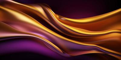 3D Gold Purple Abstract Background Wave photo