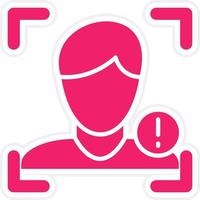 Face Detection Warning Vector Icon Style