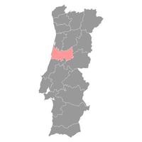 Coimbra Map, District of Portugal. Vector Illustration.