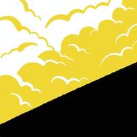 negro diagonal tierra línea con amarillo y blanco nube decoración aislado en cuadrado modelo vector