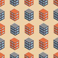 Isometric building seamless pattern. Urban architecture concept background. City buildings in isometric style. Vector illustration.