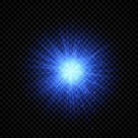 Light effect of lens flares. Blue glowing lights starburst effects with sparkles vector