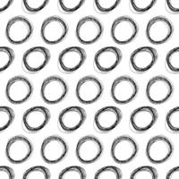 Seamless pattern with black sketch hand drawn pencil scribble ellipse shape on white background. Abstract grunge texture. Vector illustration