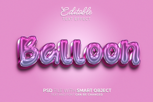 réaliste ballon style texte modifiable texte effet psd