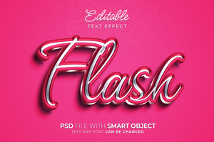 destello texto estilo efecto editable psd