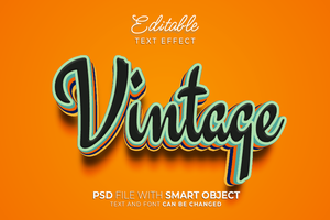 Vintage text effect editable style font psd