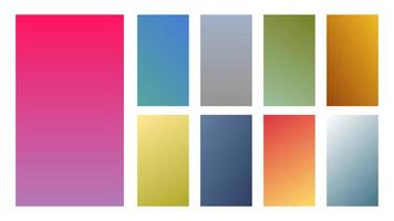 Set of nine colorful gradient backgrounds. Collection of gradients for smartphones screen and mobile apps. Vector illustration.