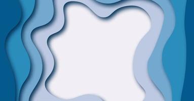 Abstract Blue Background with Blue Paper Cut shapes banner design. Vector illustration.